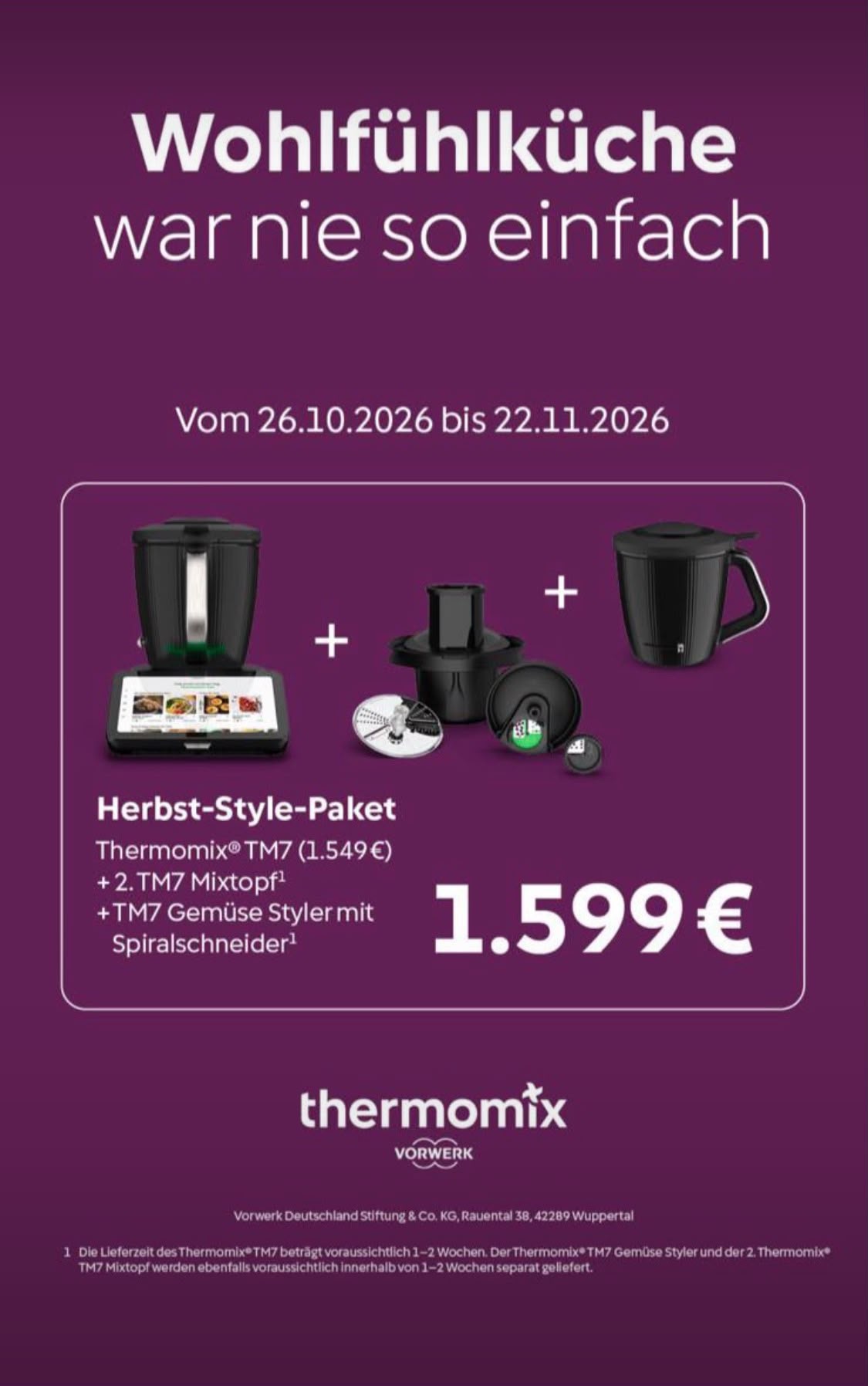 Angebotsmotiv zu Herbst-Style-Paket · Thermomix TM7 · 1.599 €