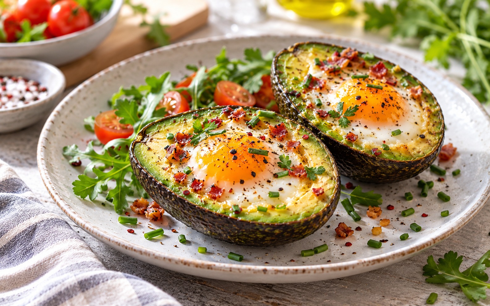 Avocado-Ei-Schiffchen