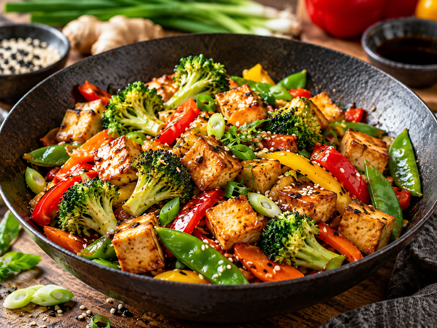 Gemüse-Stir-Fry mit Tofu
