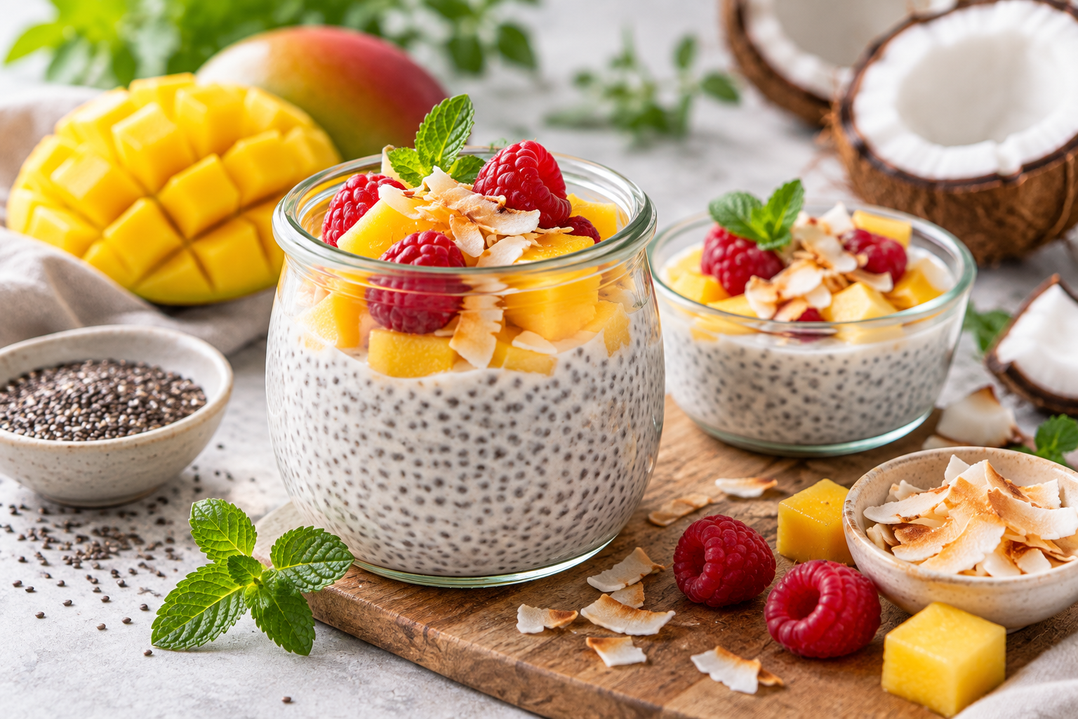Kokosnuss-Chia-Pudding