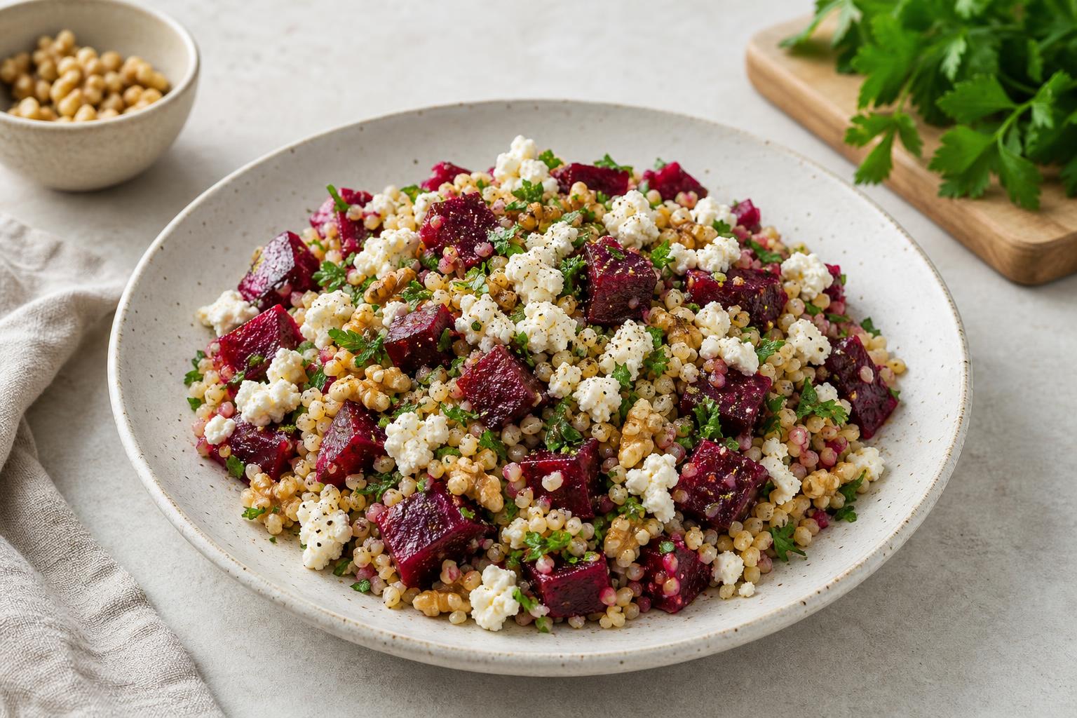 Ofen-Rote-Bete-Bulgursalat mit Feta