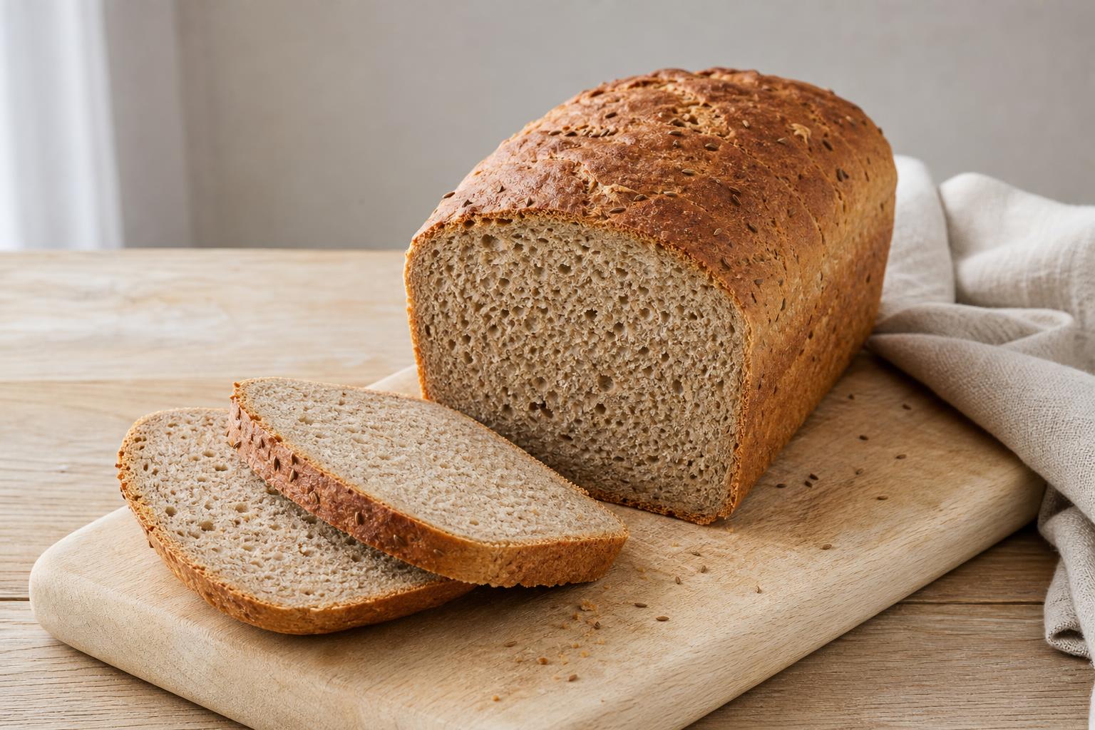 Roggen-Weizen-Kastenbrot mit Kümmel