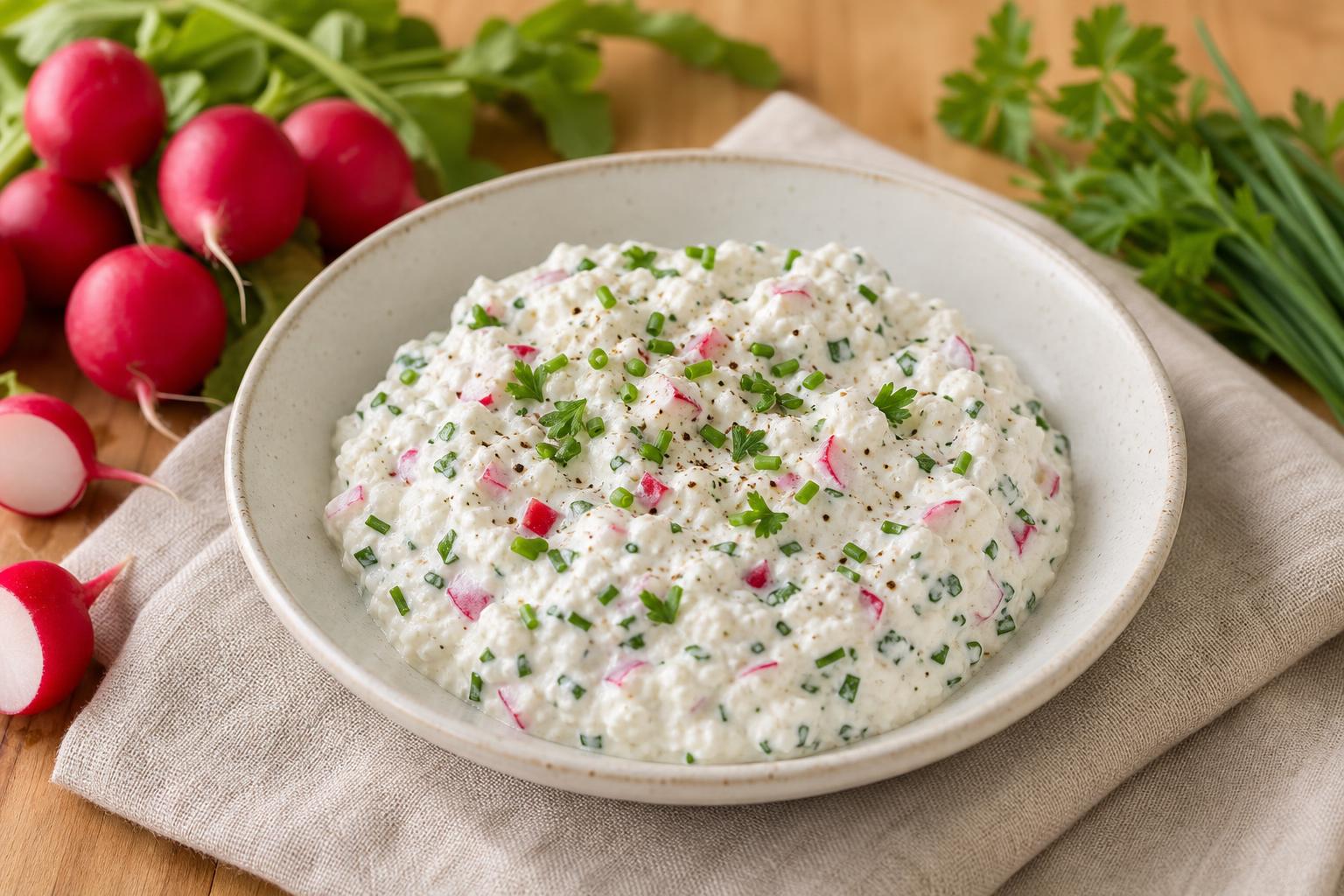 Ricotta-Kräuter-Dip mit Radieschen