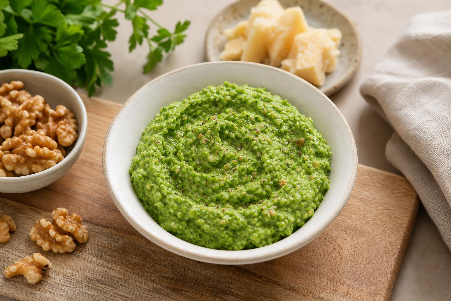 Erbsen-Walnuss-Pesto mit Petersilie