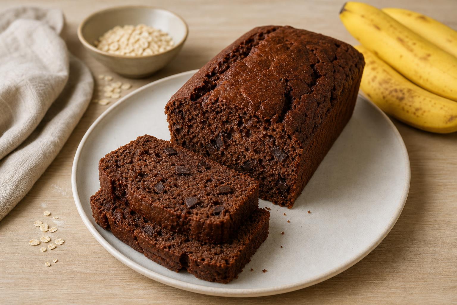 Schoko-Hafer-Bananenkuchen aus der Kastenform