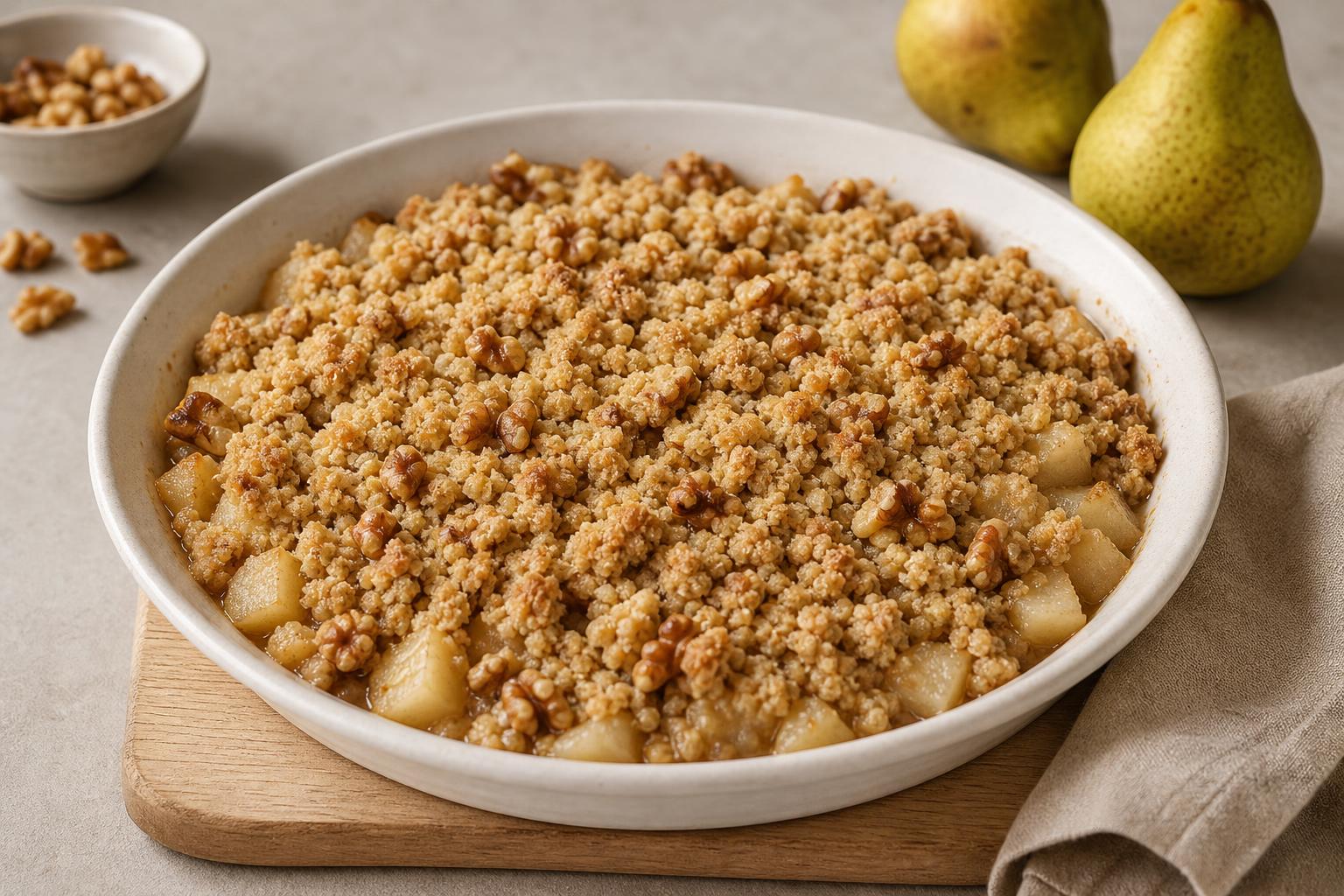 Birnen-Walnuss-Crumble mit Kardamom