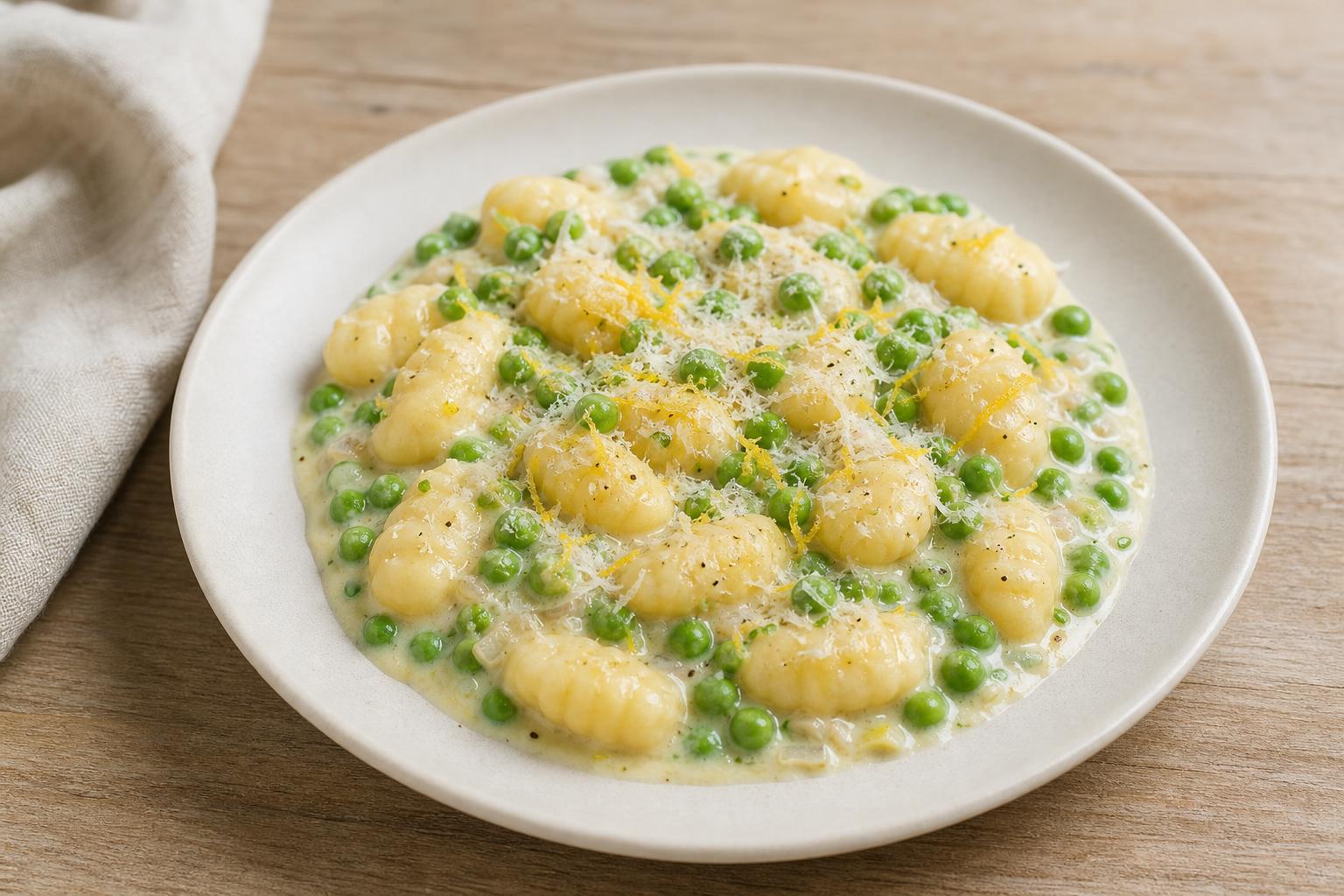Gnocchi mit Erbsen-Zitronen-Rahm