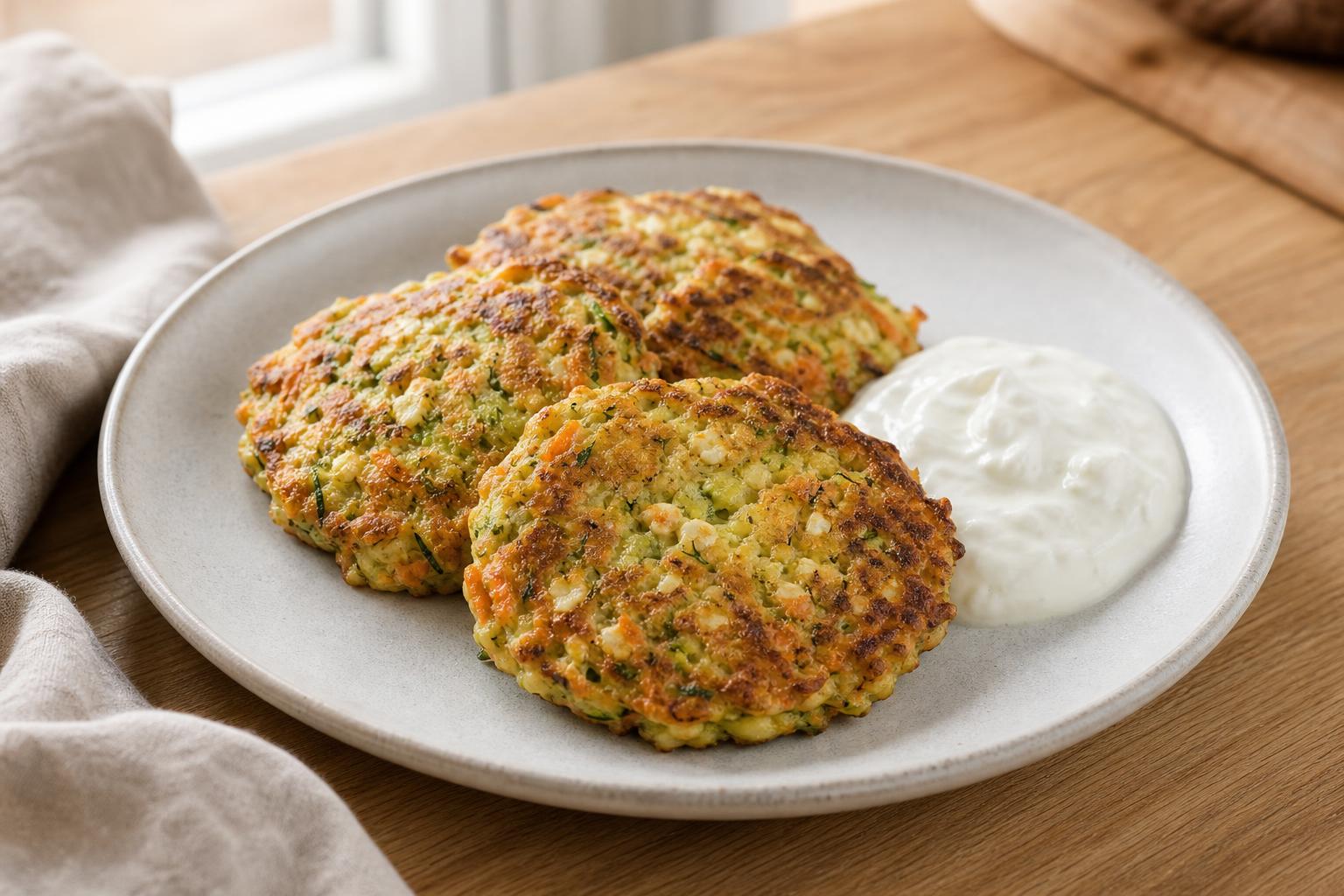 Zucchini-Feta-Puffer mit Möhren