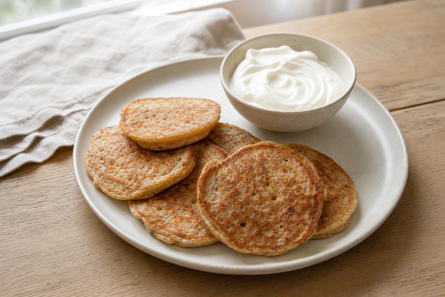 Apfel-Buchweizen-Pancakes mit Quark