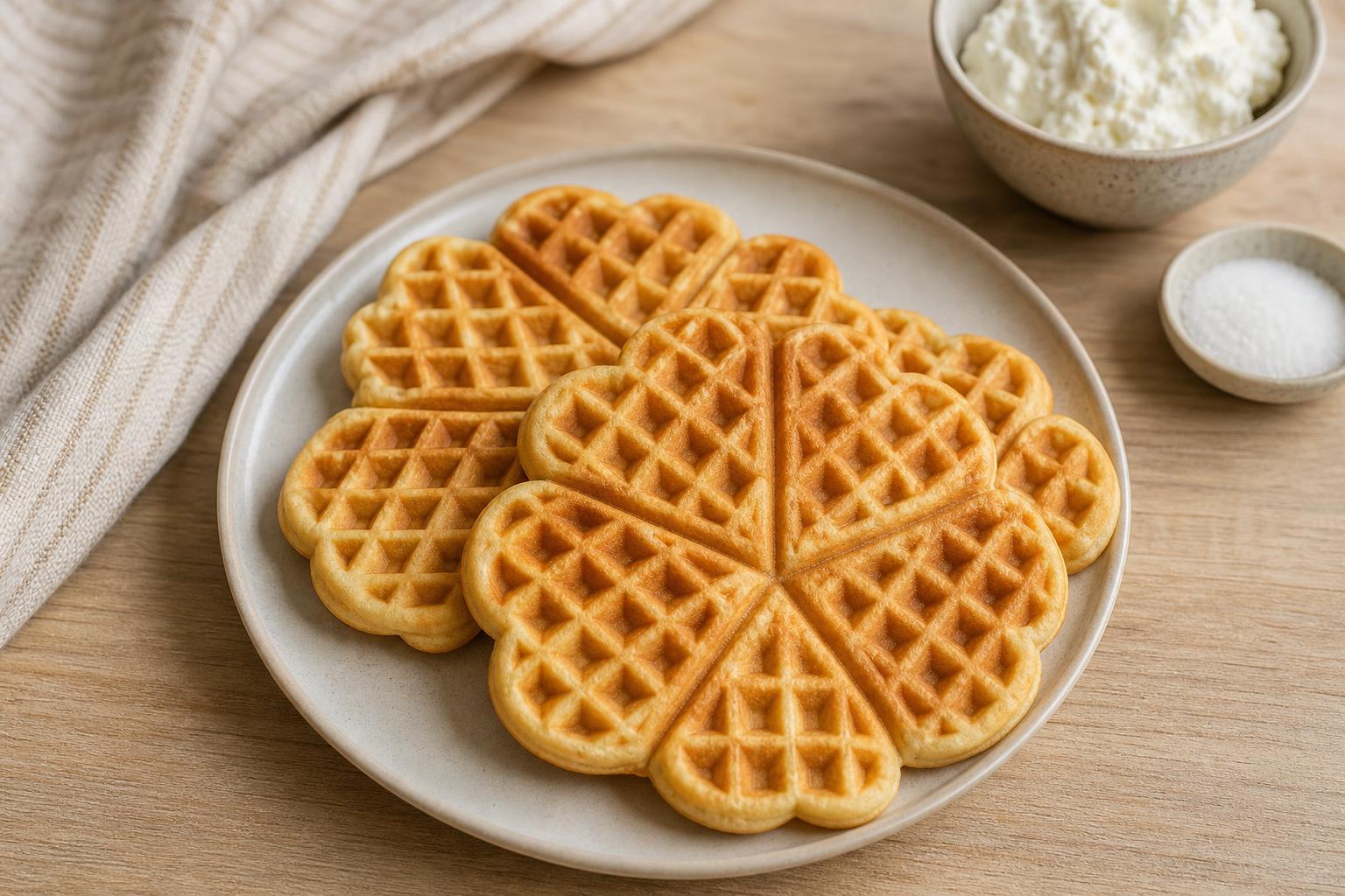 Quark-Dinkel-Waffeln mit Vanille