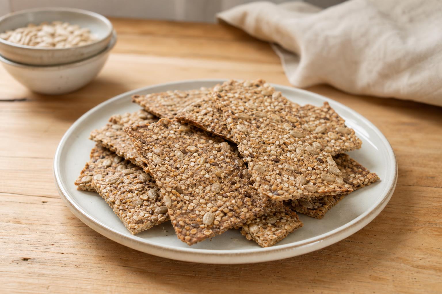 Kerniges Hafer-Knäckebrot vom Blech
