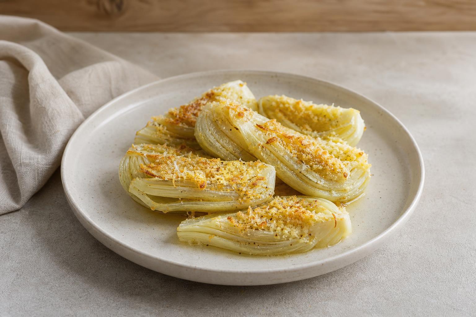 Ofenfenchel mit Parmesan und Zitronenöl