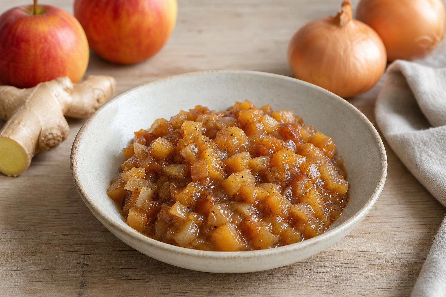 Apfel-Zwiebel-Chutney mit Ingwer