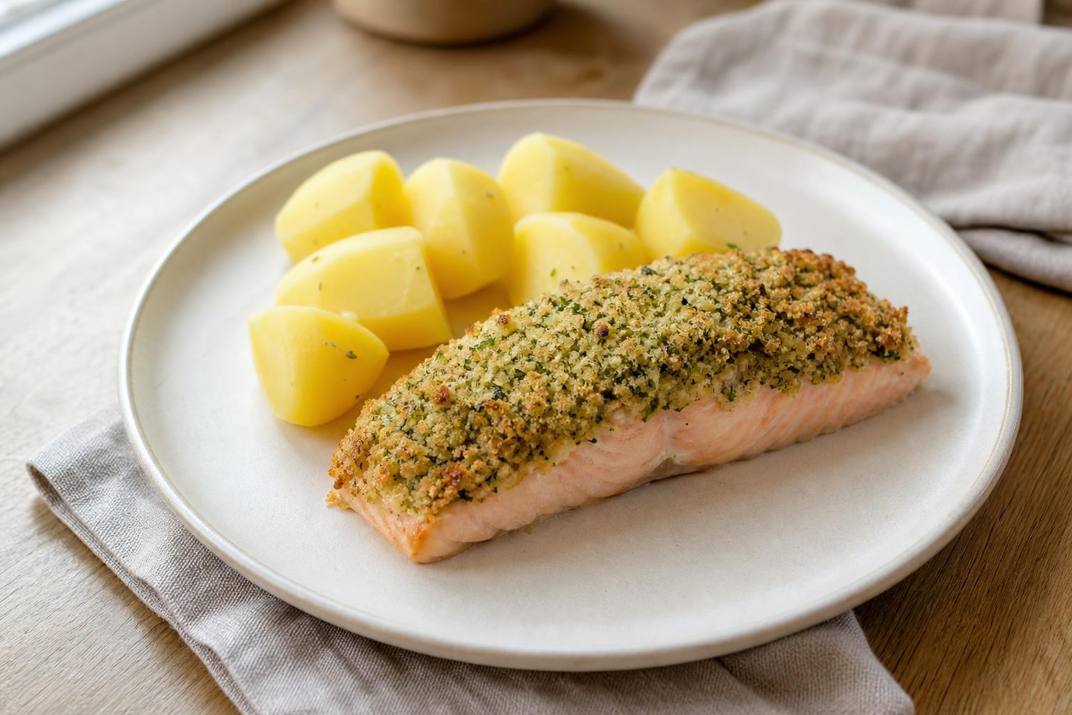 Ofenlachs mit Kräuter-Brotkruste