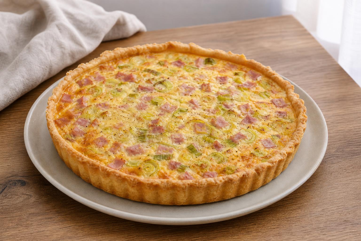 Lauch-Schinken-Quiche mit Mürbeteig