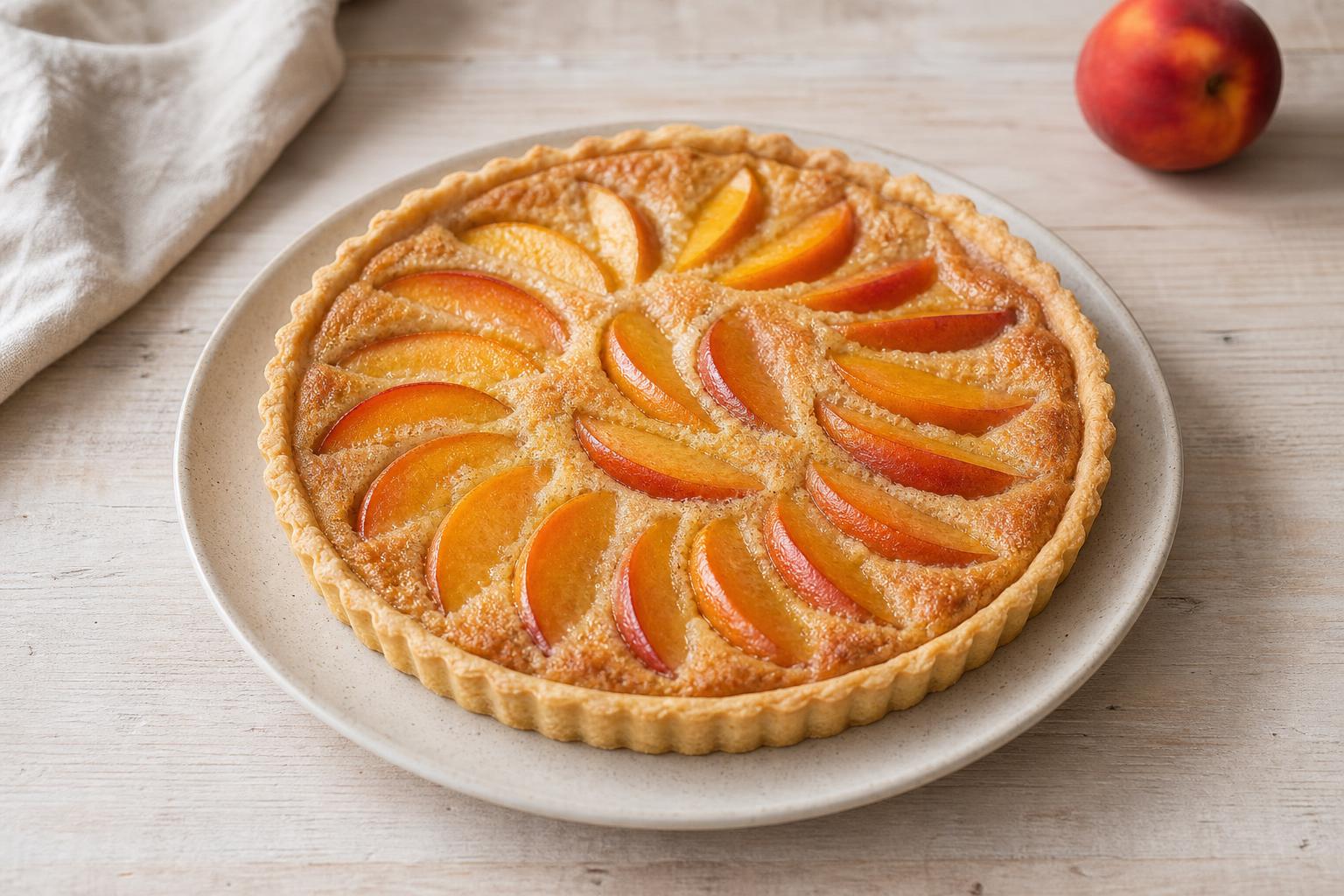 Pfirsich-Mandel-Tarte mit Mürbeteig