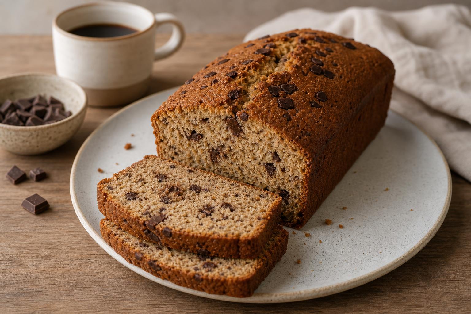 Haselnuss-Kaffeekuchen mit Schokostückchen