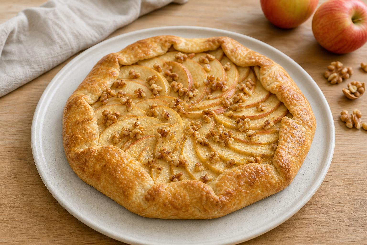 Apfel-Walnuss-Galette mit knusprigem Rand