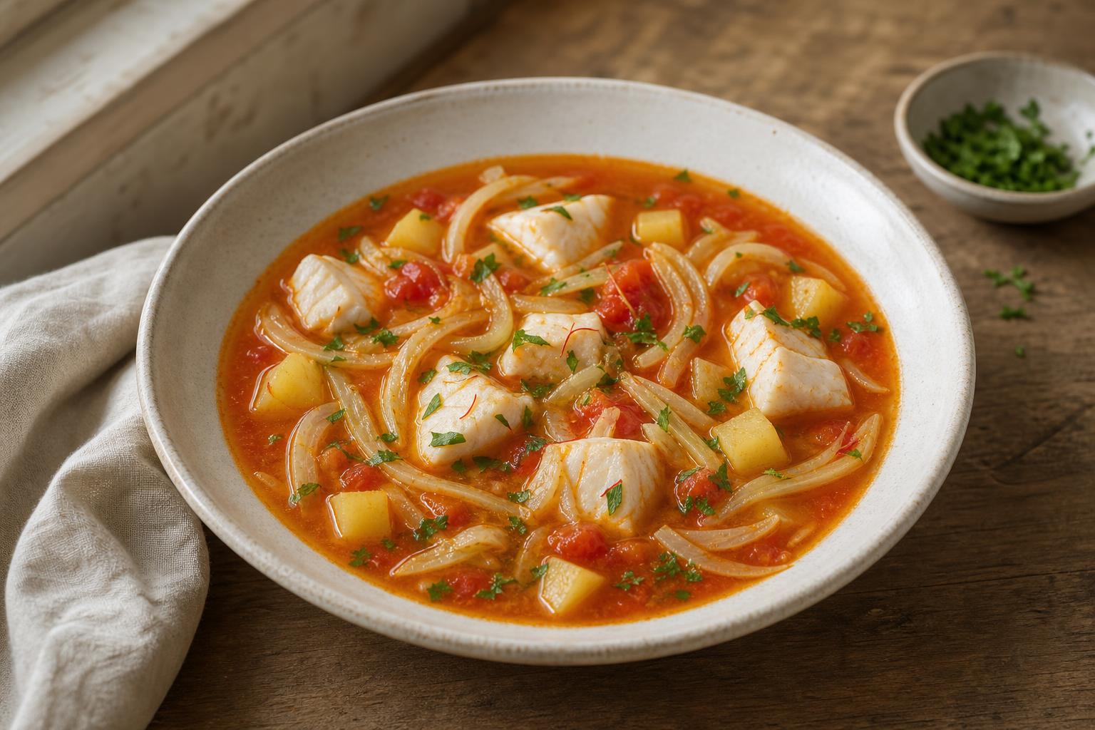 Fenchel-Fischsuppe mit Tomate und Safran