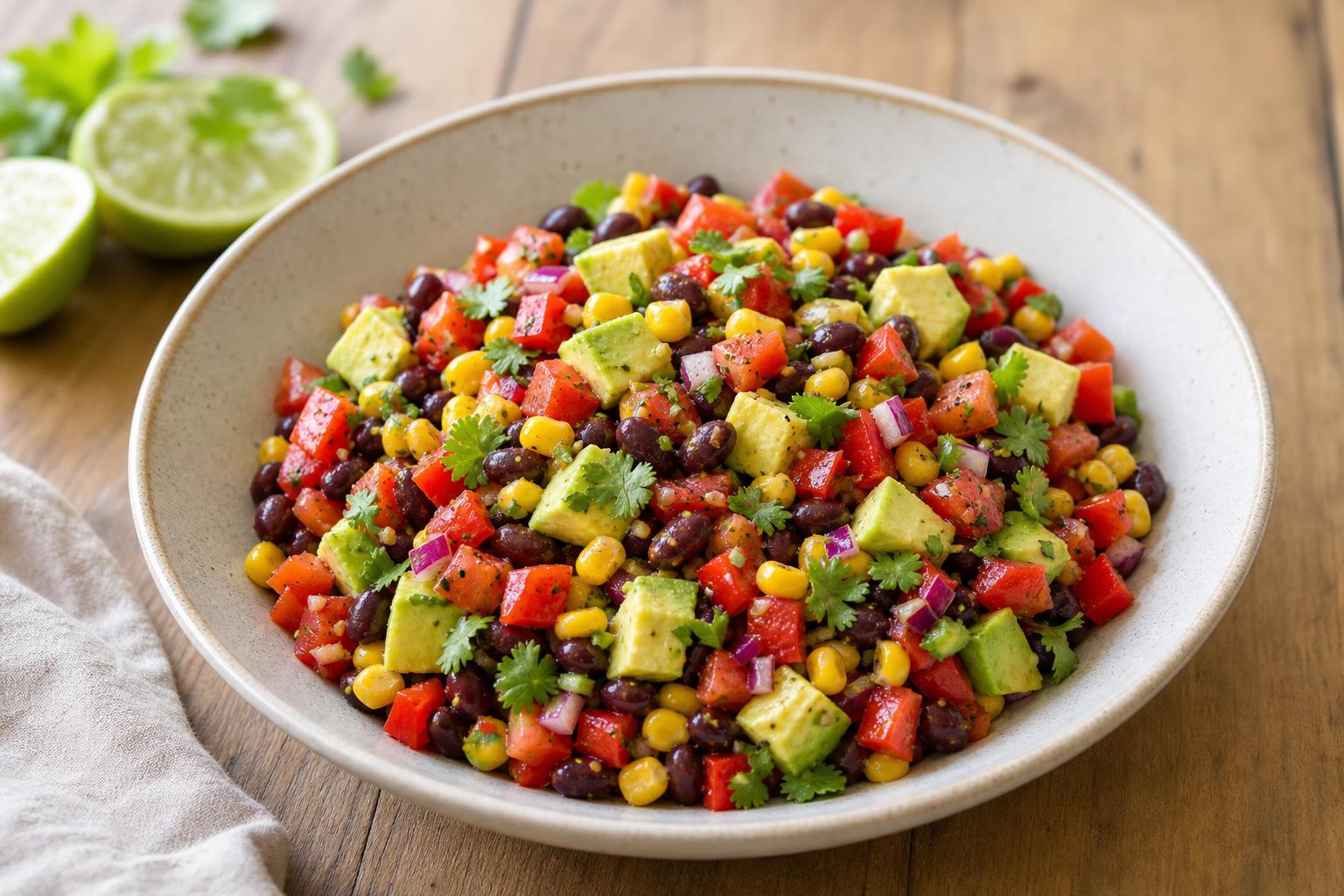 Schwarze-Bohnen-Mais-Salat mit Avocado