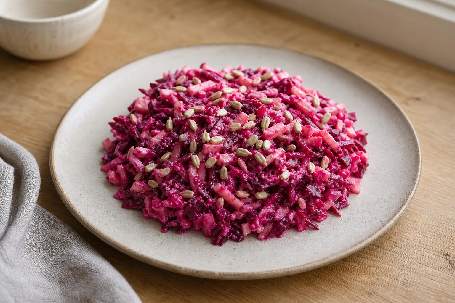 Rote-Bete-Apfel-Rohkost mit Meerrettichjoghurt