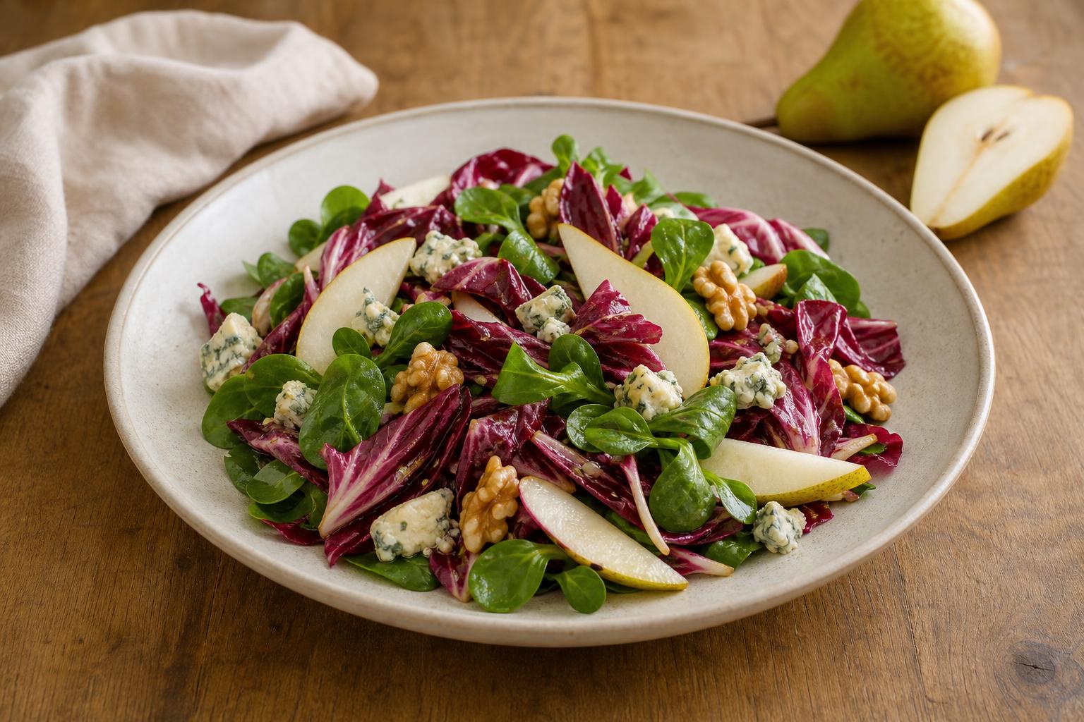 Radicchio-Birnen-Salat mit Gorgonzola und Walnüssen