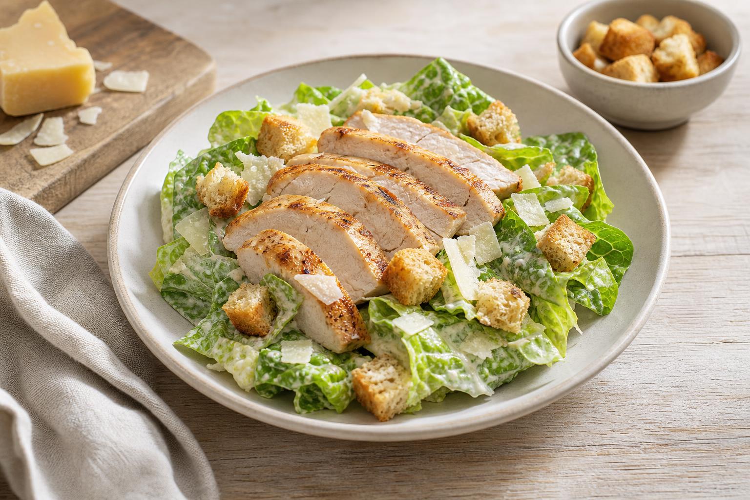 Caesar-Salat mit Hähnchen und Joghurtdressing