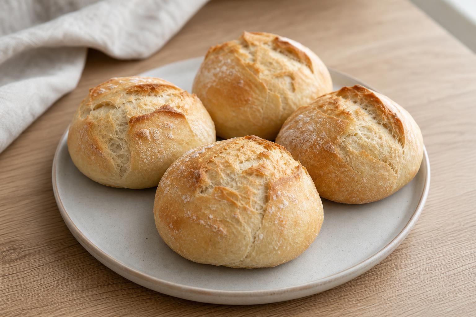 Knusprige Übernacht-Weizenbrötchen