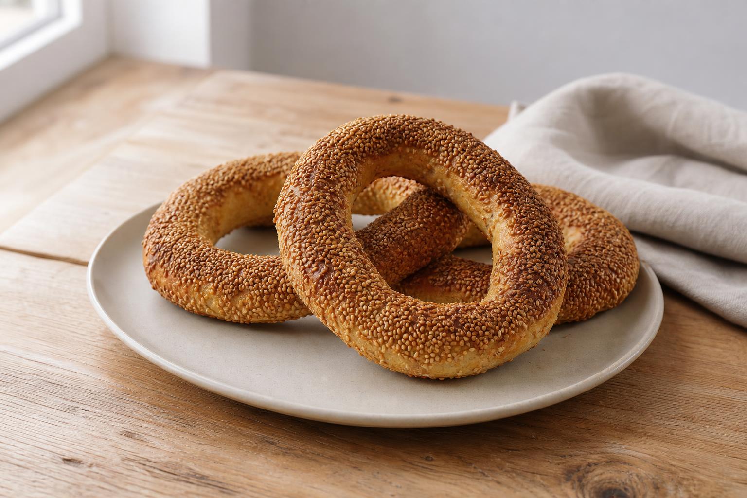 Simit mit gerösteter Sesamkruste