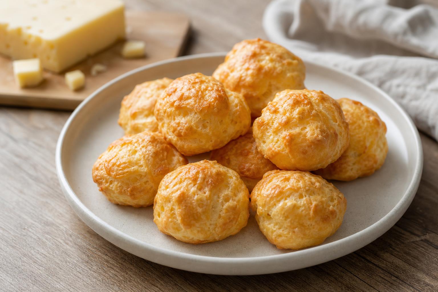 Gougères mit Gruyère aus Brandteig