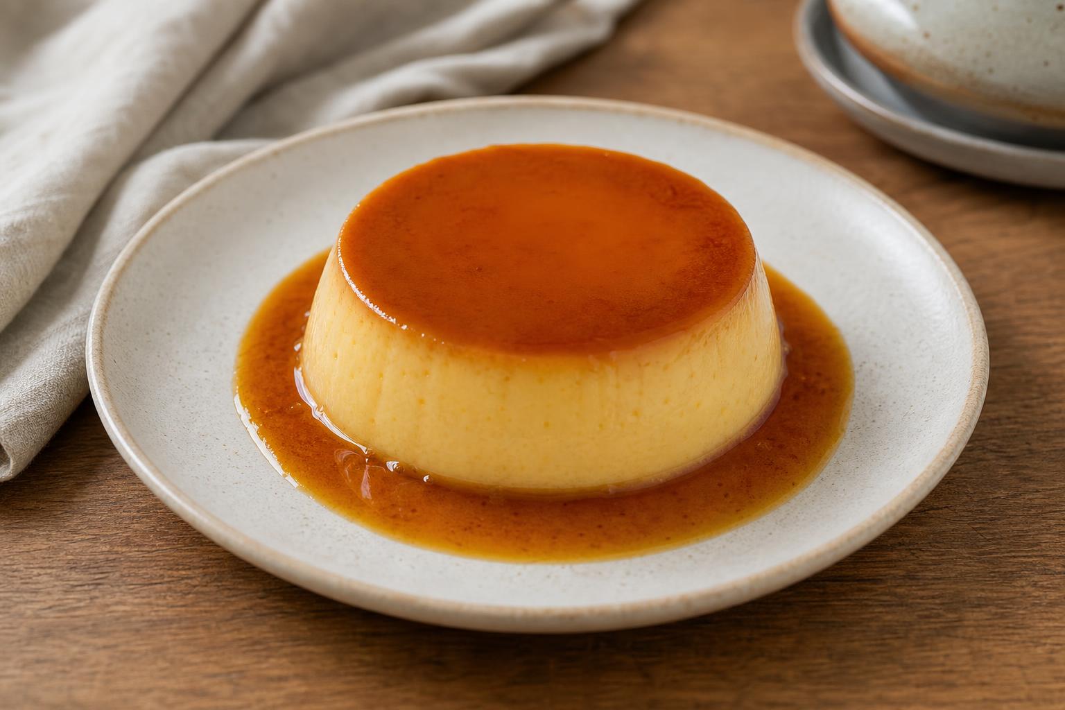 Crème caramel aus dem Wasserbad