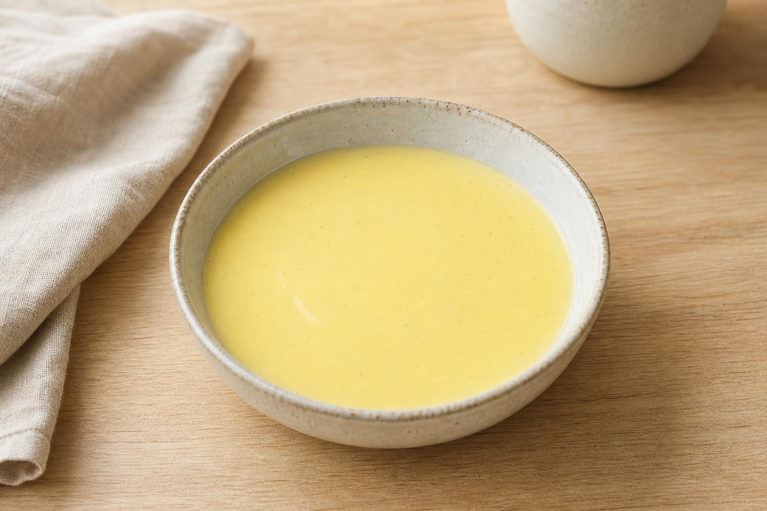 Gekochte Vanillesauce mit Eigelb