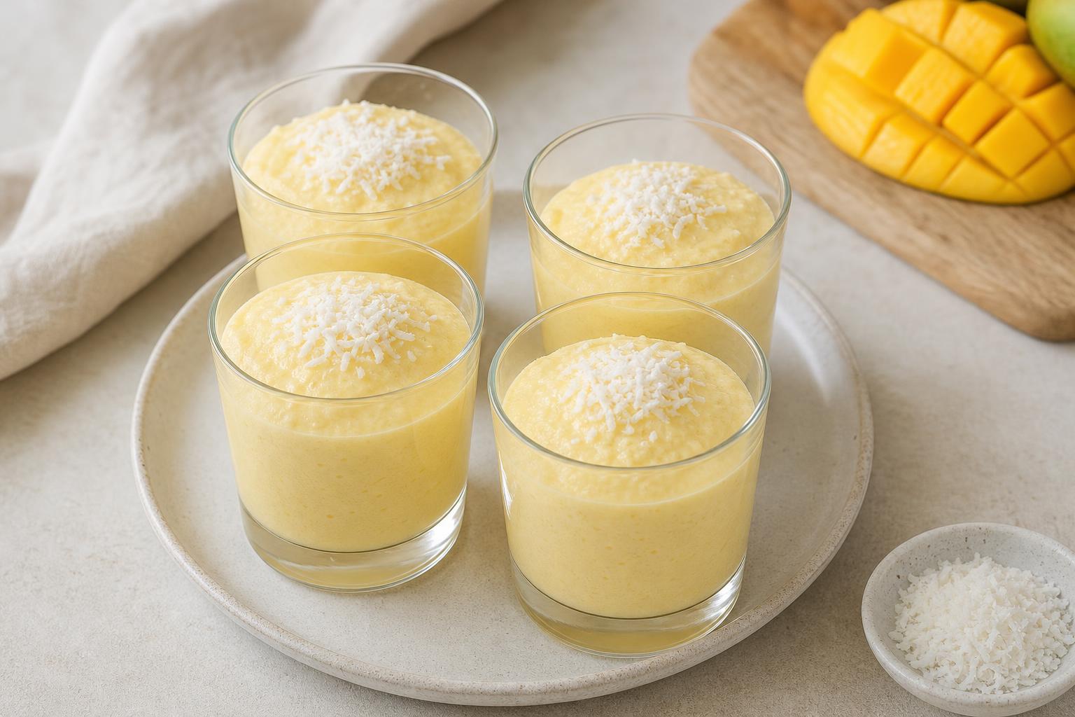 Mango-Kokos-Mousse im Glas