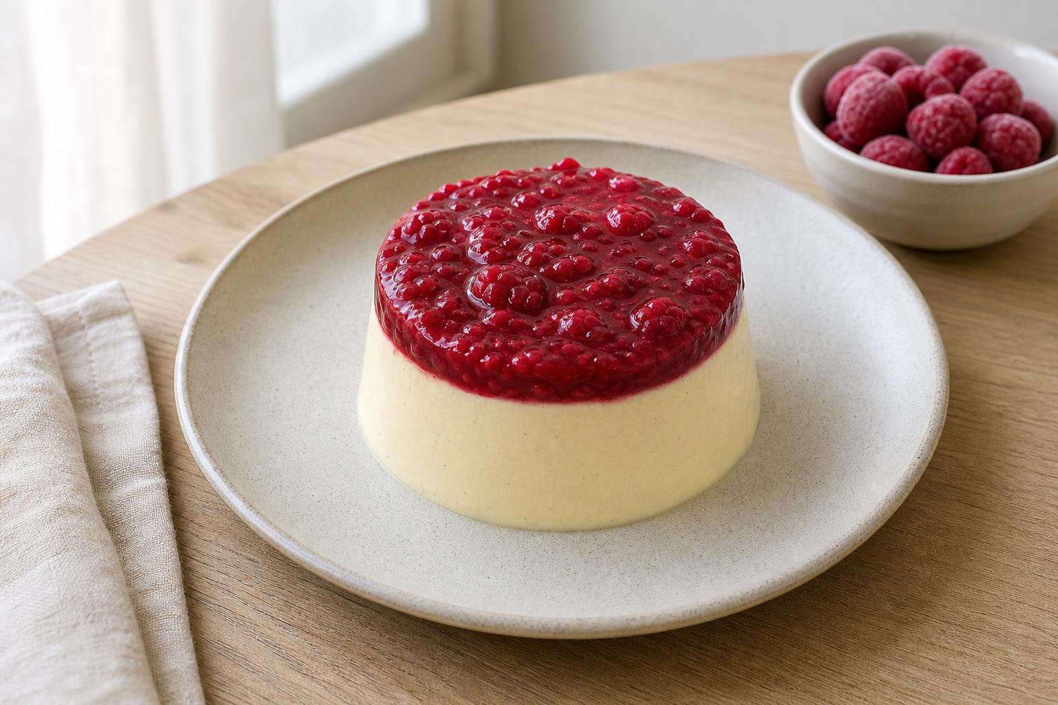 Bayerische Vanillecreme mit Himbeerspiegel