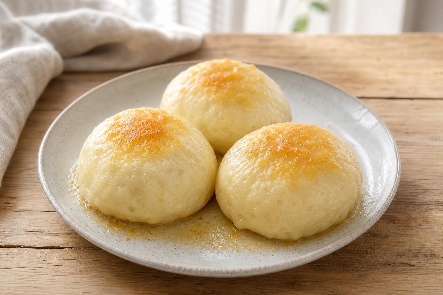 Süße Dampfnudeln mit goldener Pfannenkruste