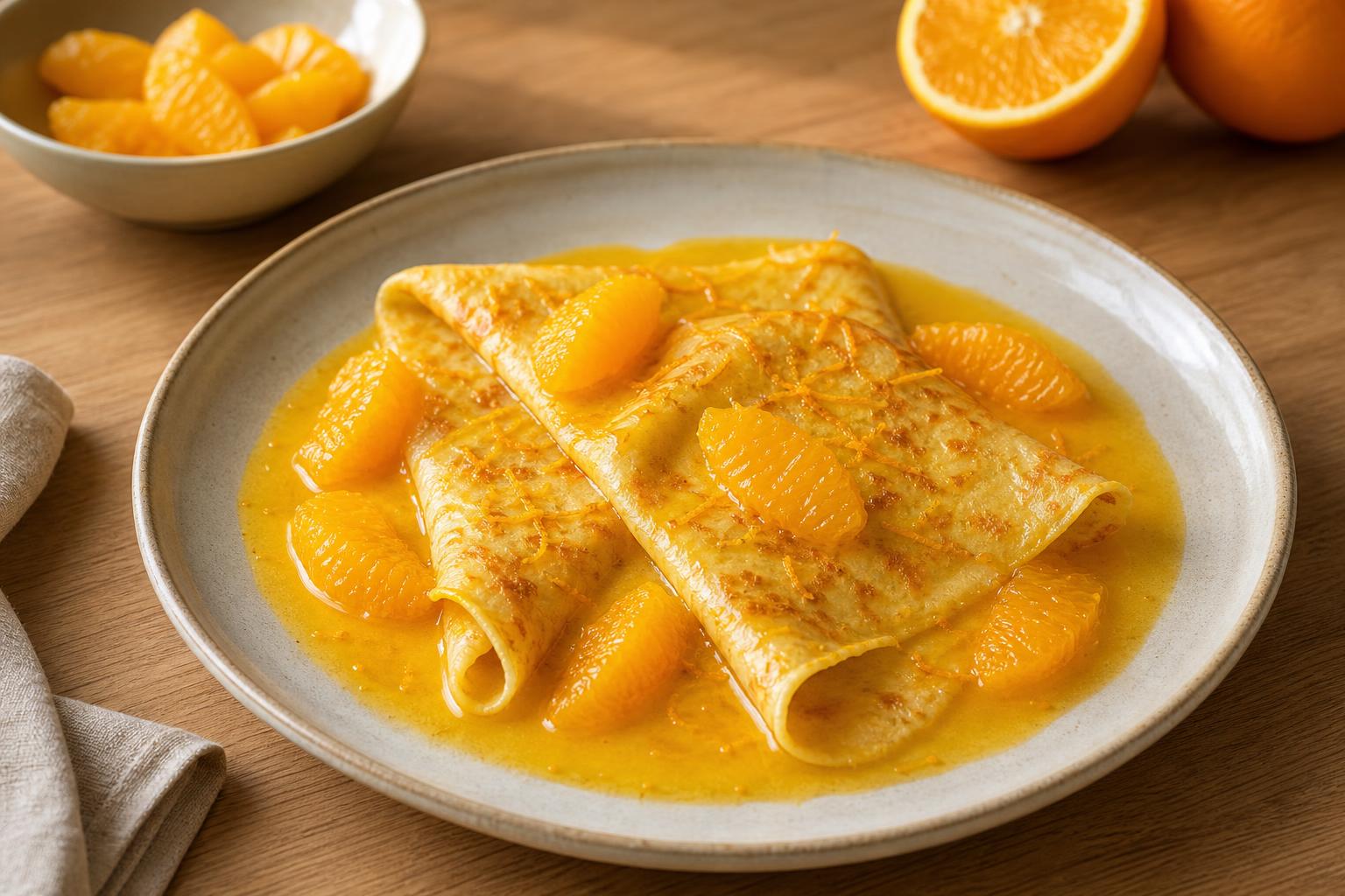 Crêpes in Orangenbutter ohne Alkohol