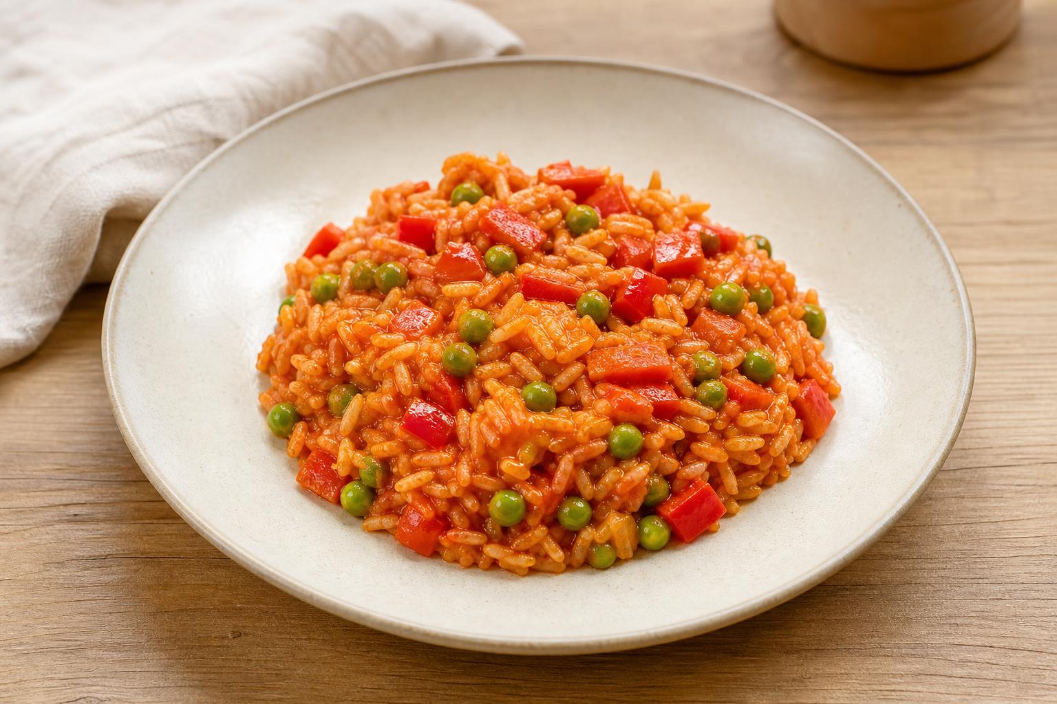 Djuvec-Reis mit Paprika und Erbsen