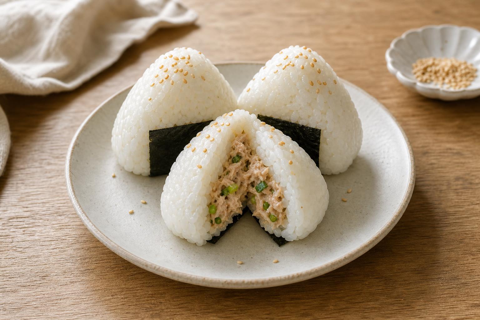 Onigiri mit gegarter Thunfischfüllung