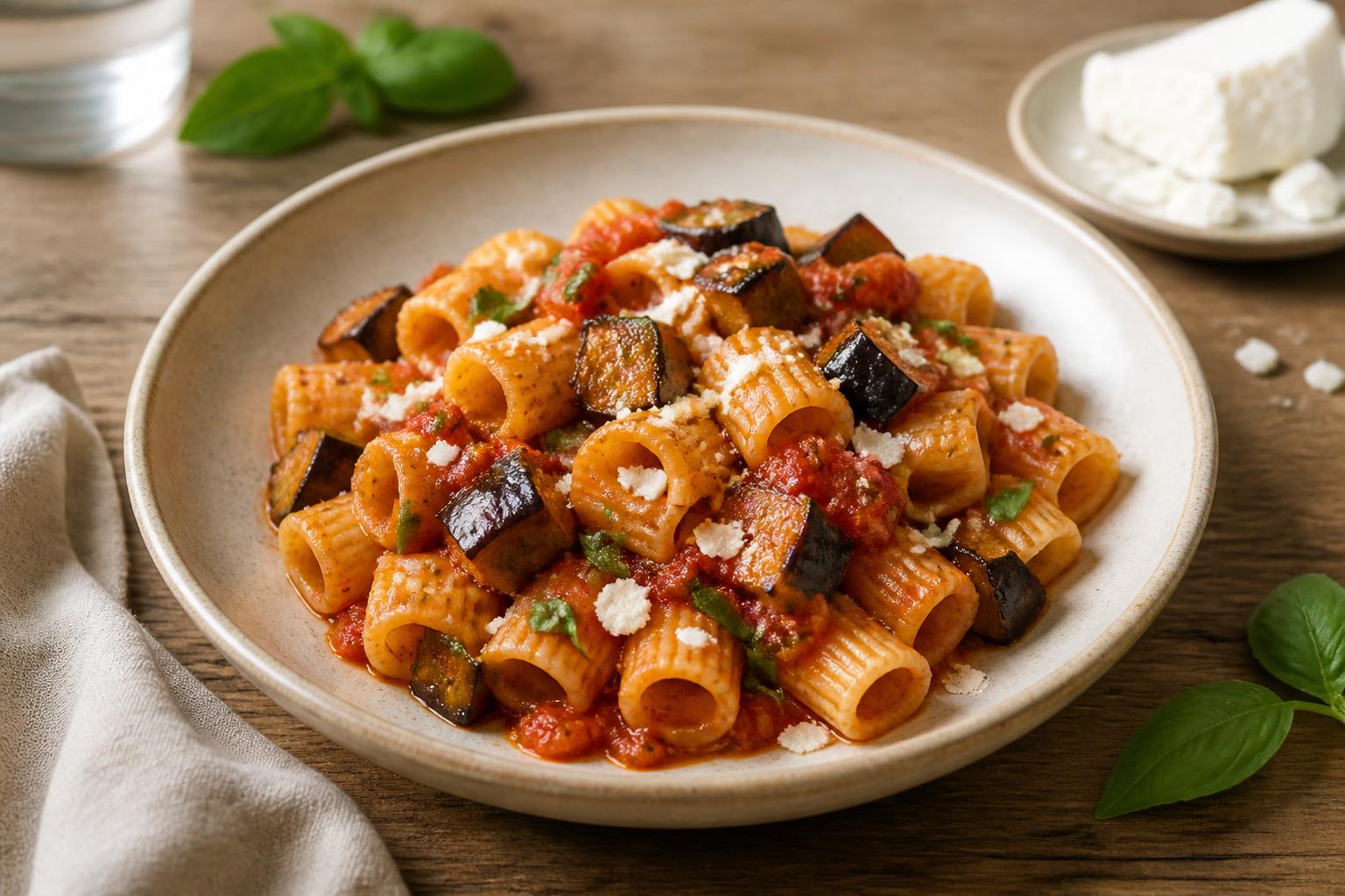 Pasta alla Norma mit Ofenauberginen