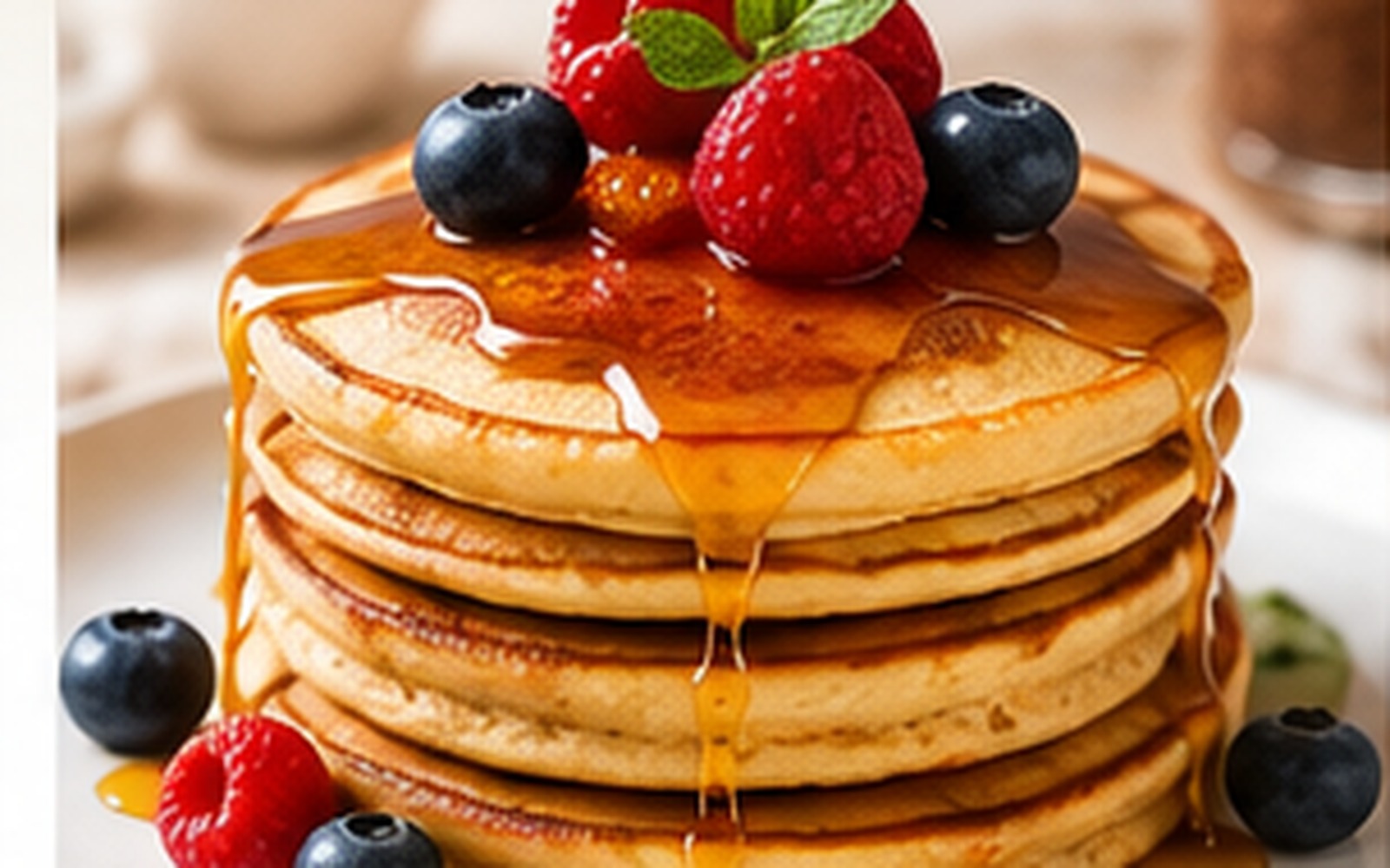 Mandel-Pfannkuchen mit Beeren