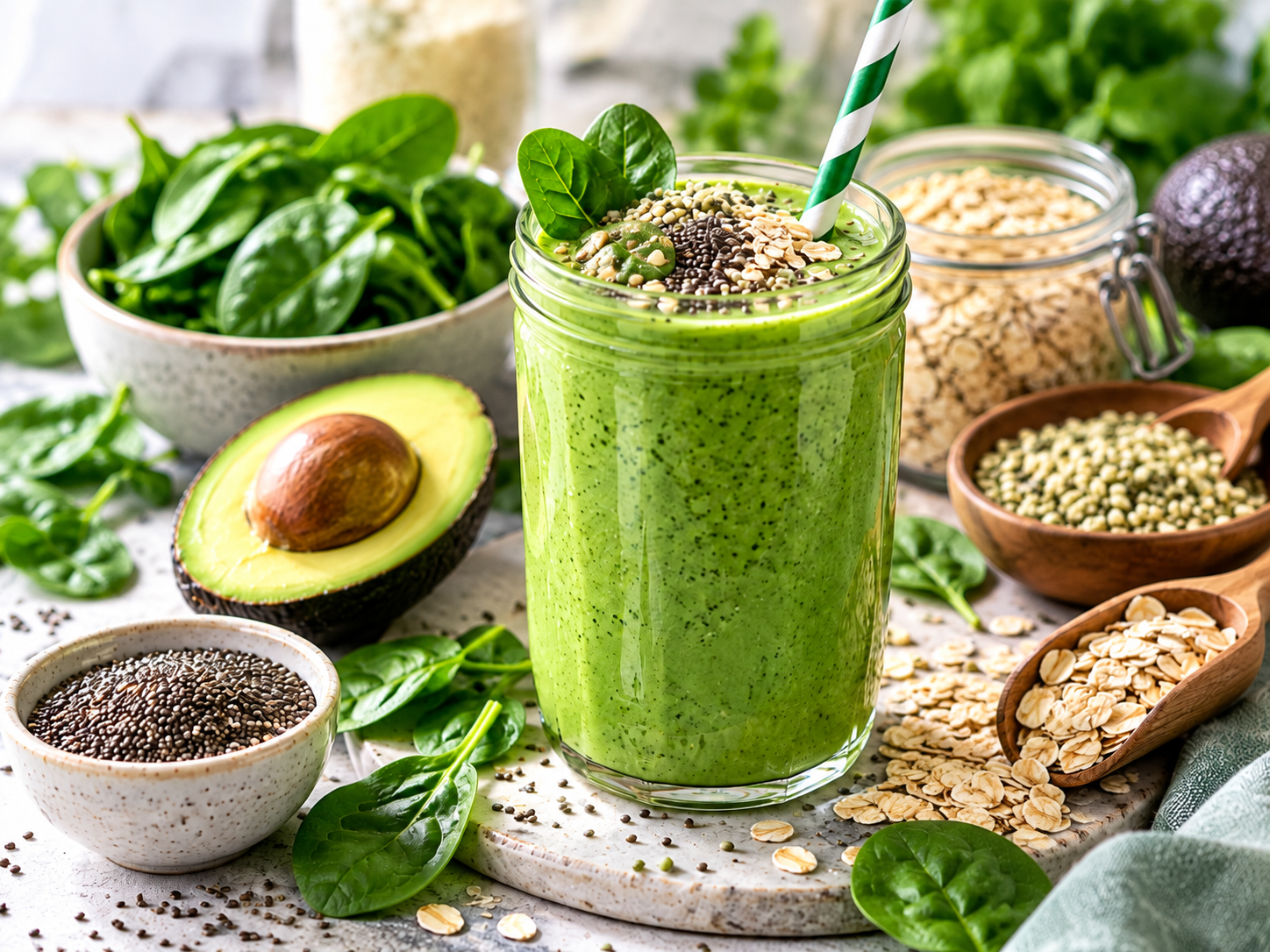 Power-Smoothie mit Spinat und Avocado