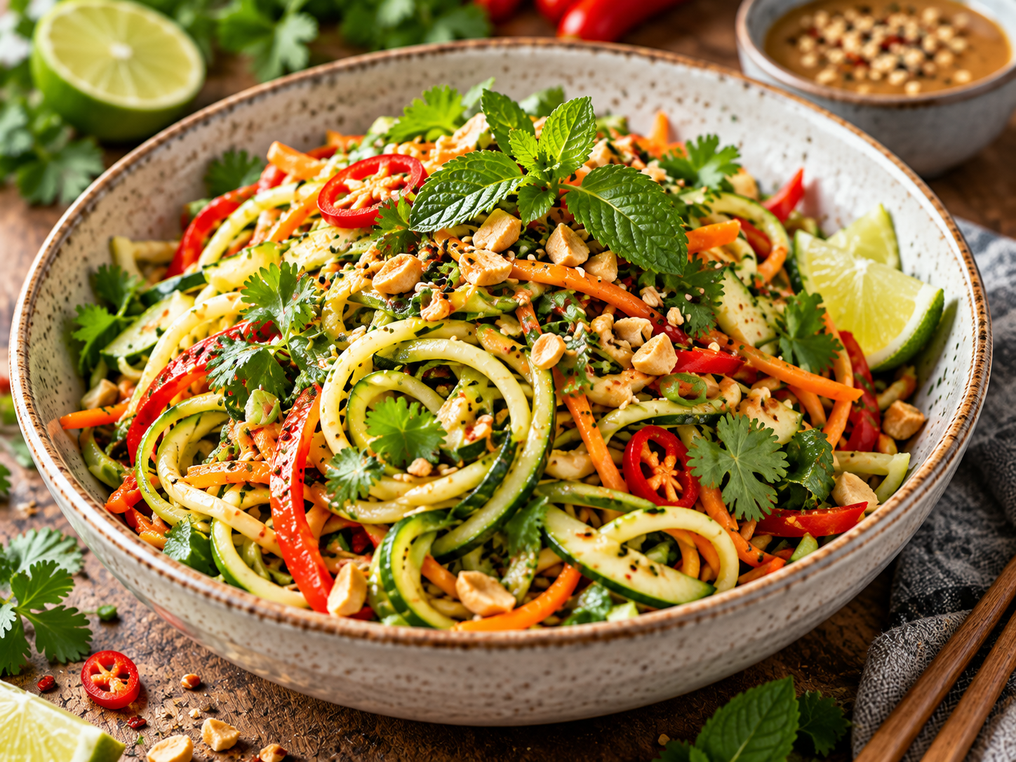Knackiger Thai-Salat mit Zoodles